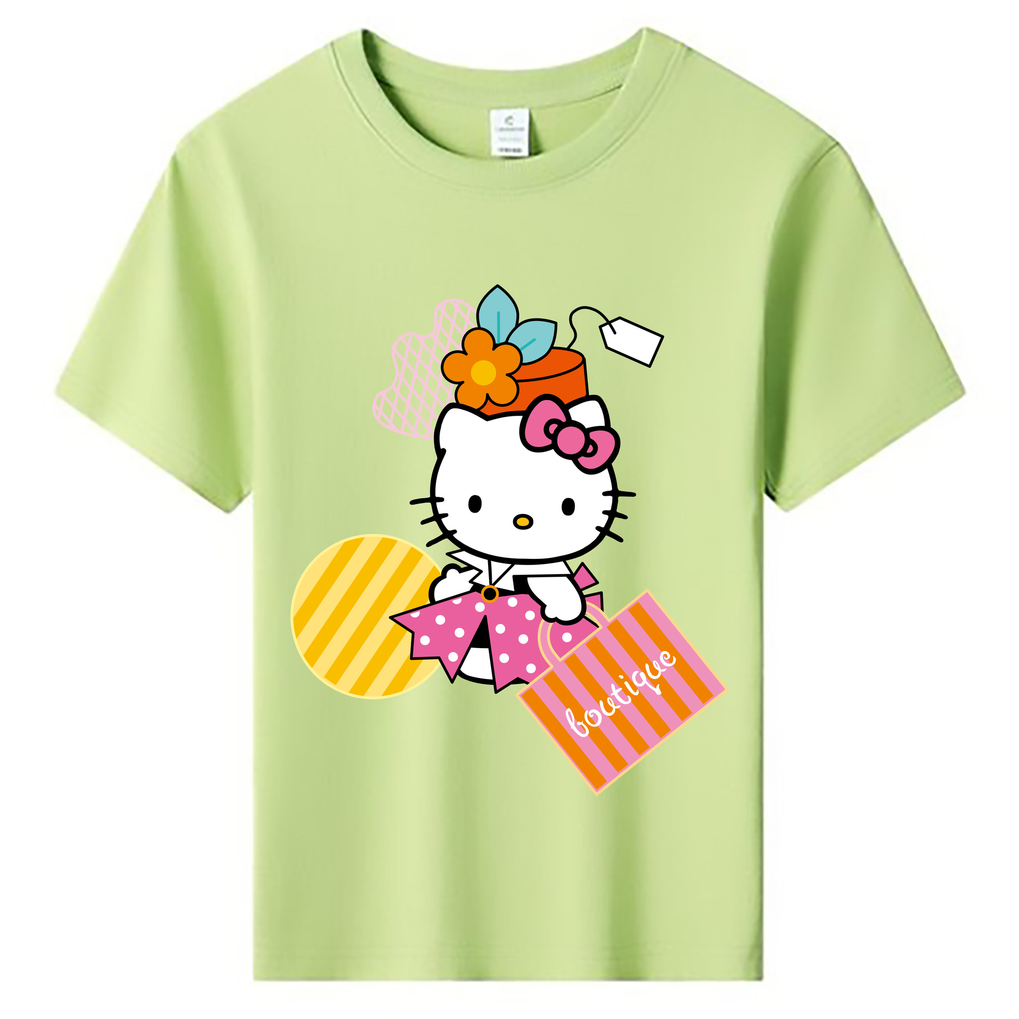 （画像用） Hello Kitty ハローキティ 綿100％キッズTシャツ（フロントプリント）